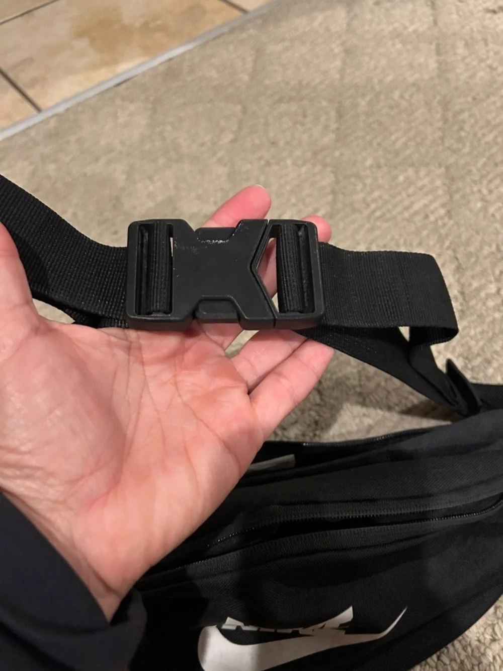 Nike Black Fanny Pack with White Swoosh - Picture 3 of 7